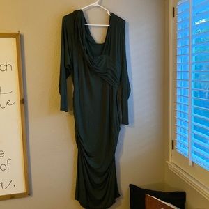 Sexy Forest Green off the shoulder, bodycon dress